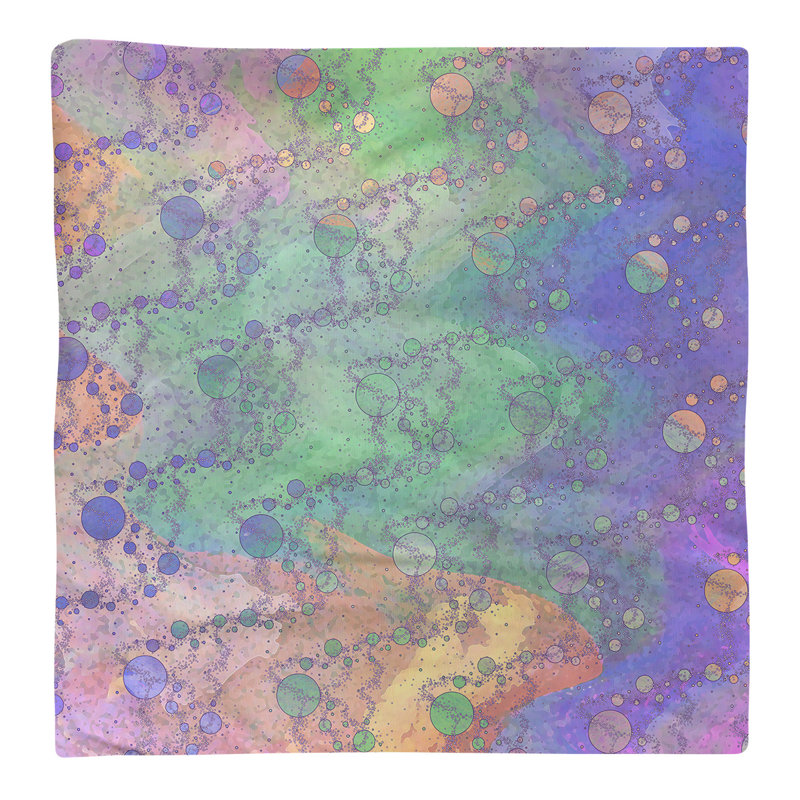 Serviette de coton de planètes stars, Mauve / Vert / Orange, H 0,1 po x l 22 po x P 22 po, Sergé de coton