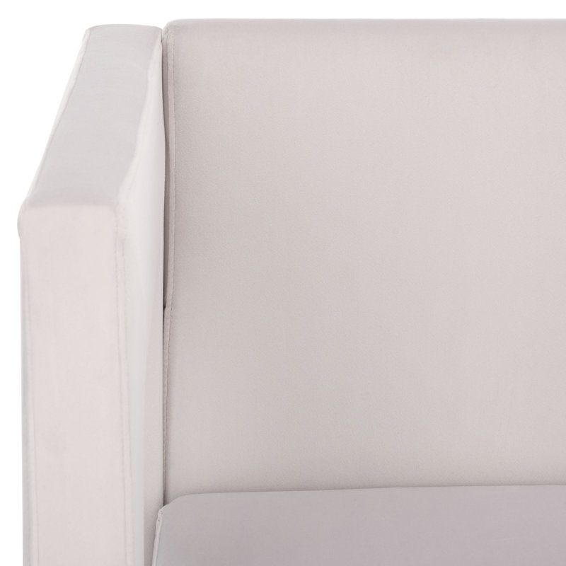 Fauteuil en velours 26 po Shikha, Gris clair