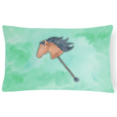 Stick Horse Watercolor Lumbar Pillow