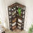 78.74" Tall 7-Tier Industrial Corner Bookshelf Tall Wood Metal Etagere Display Shelf For Home Office-735428893