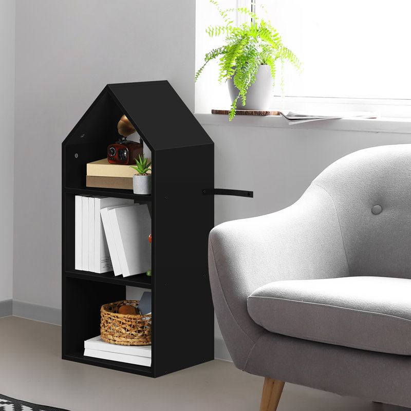 3-Tier Space-Saving Corner Storage Display, Black