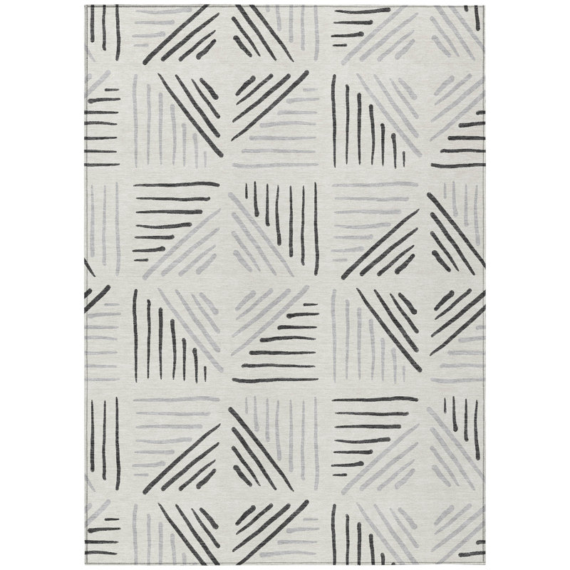 Machine Washable Indoor/Outdoor Chantille ACN2413 Geometric Rug, Rectangle 3' x 5'