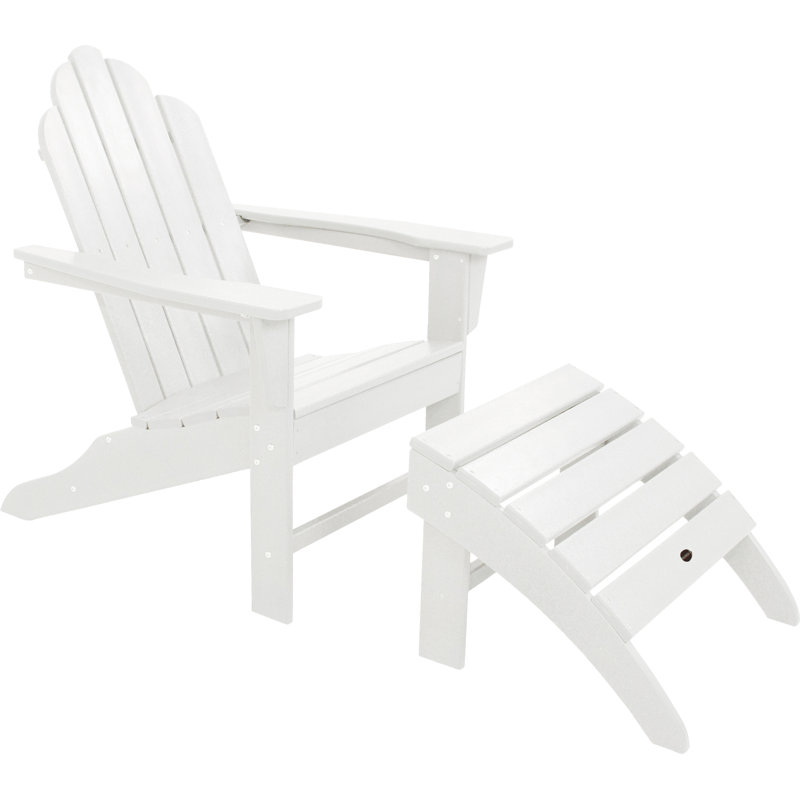 POLYWOOD Long Island Adirondack 2-Piece Set, White