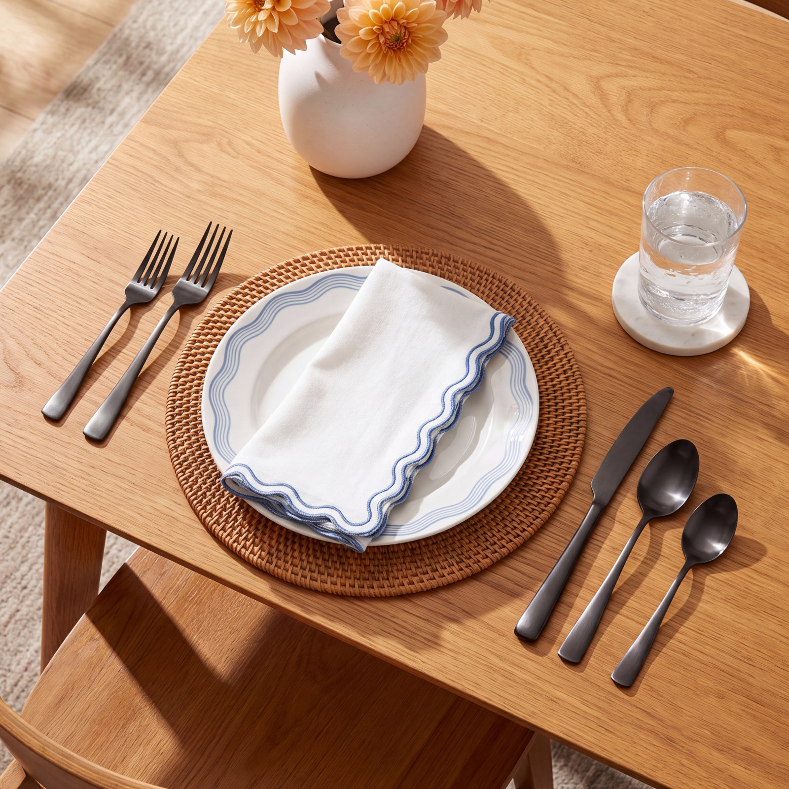 Elmire 20-Piece Flatware Set, Black Satin