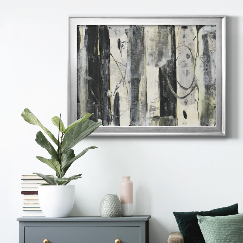 Debout debout II, H 22,5 po x l 30,5 po x P 1 po, Papier avec cadre argenté, Pas de tapis