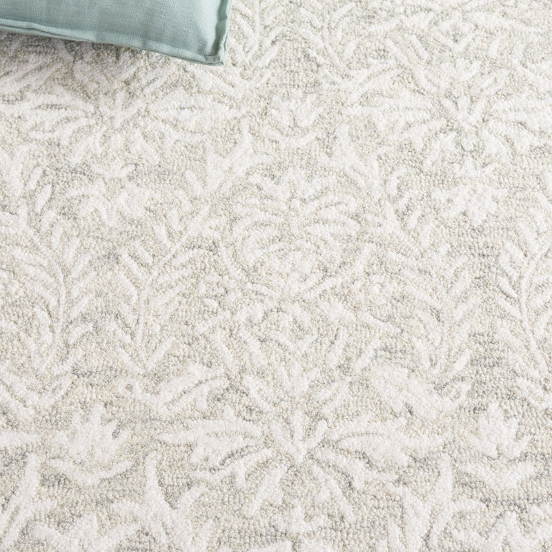 Tapis floral en laine touffeté à la main Ebony, Rectangle 6 pi x 9 pi