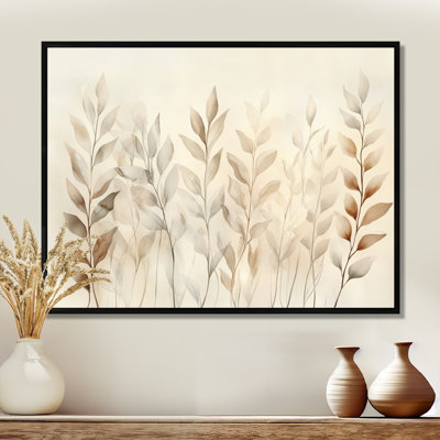 «Brown Autumn Botanical Leaves III - Brown Foliage», art mural encadré