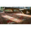 Antique Large Size American Folk Art Rose Pattern Hooked Rug