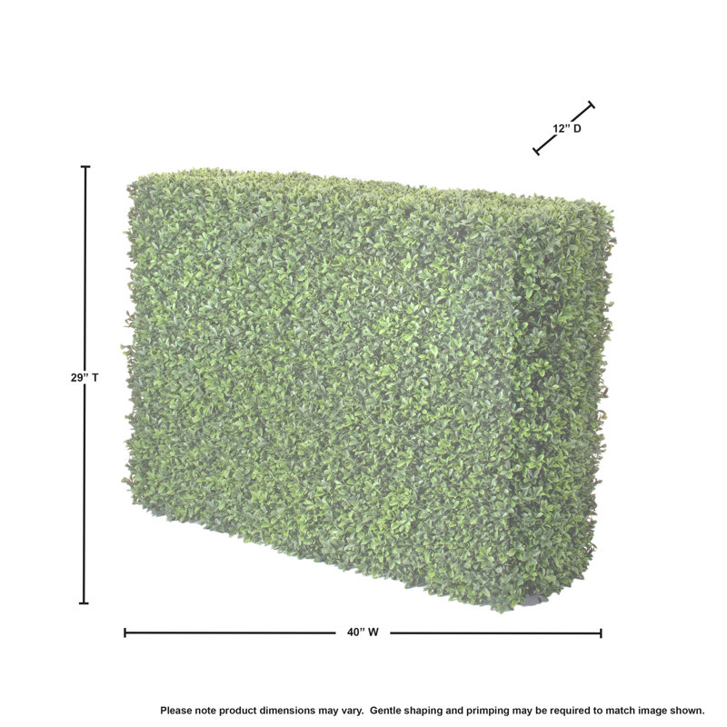 Haie de buisson artificielle, H 29 po x l 40 po x P 12 po