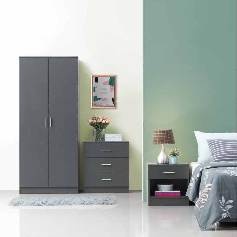 Armen Piece Bedroom Set, Dark Grey