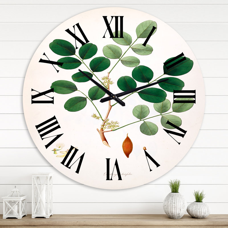 Horloge murale rétro Vintage Plant Life, Moyenne