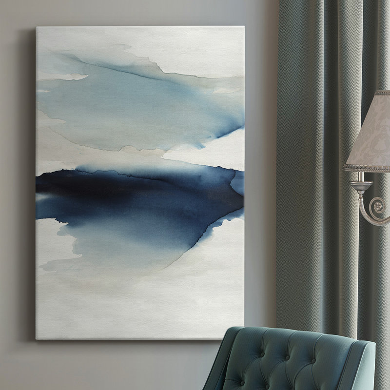 Waves I - Toile tendue avec châssis de qualité supérieure, prête à être accrochée, H 18 po x l 12 po x P 1 po