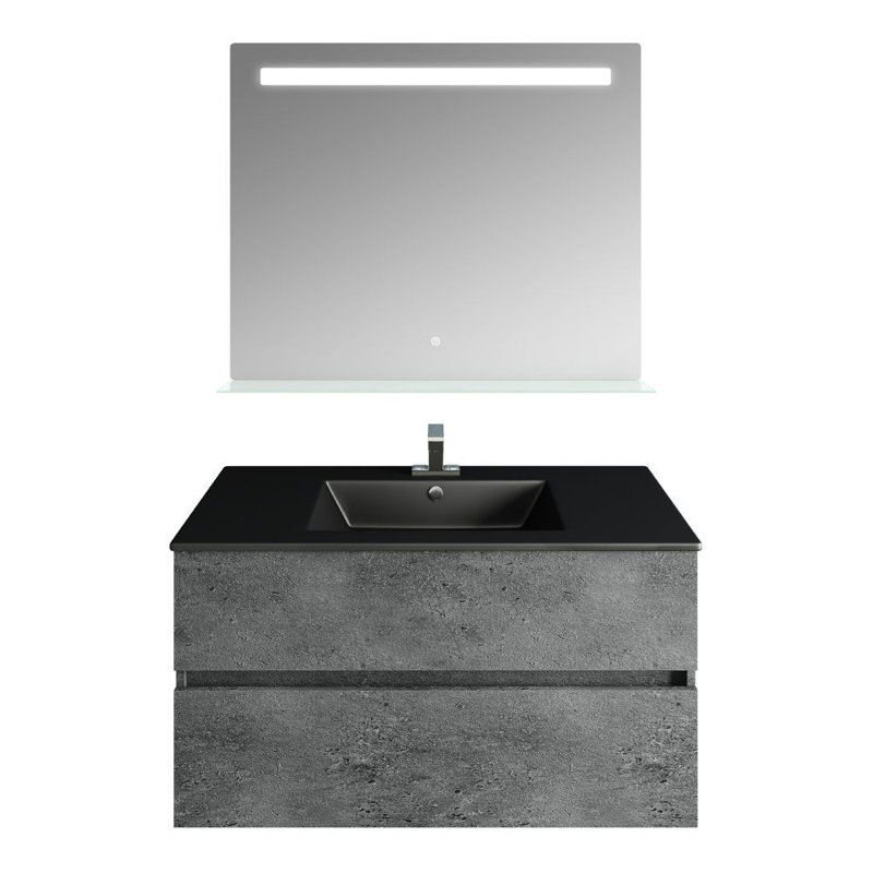 Ensemble de meuble-lavabo simple 35 po mural