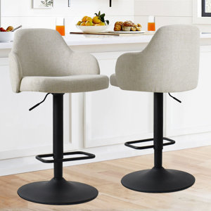 Arce Swivel Upholstered Adjustable Height Counter Stool (Set of 2)