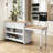 Kitchen Island with Retractable Table, Built-in Charging Station, and Lockable Wheels-1514973318