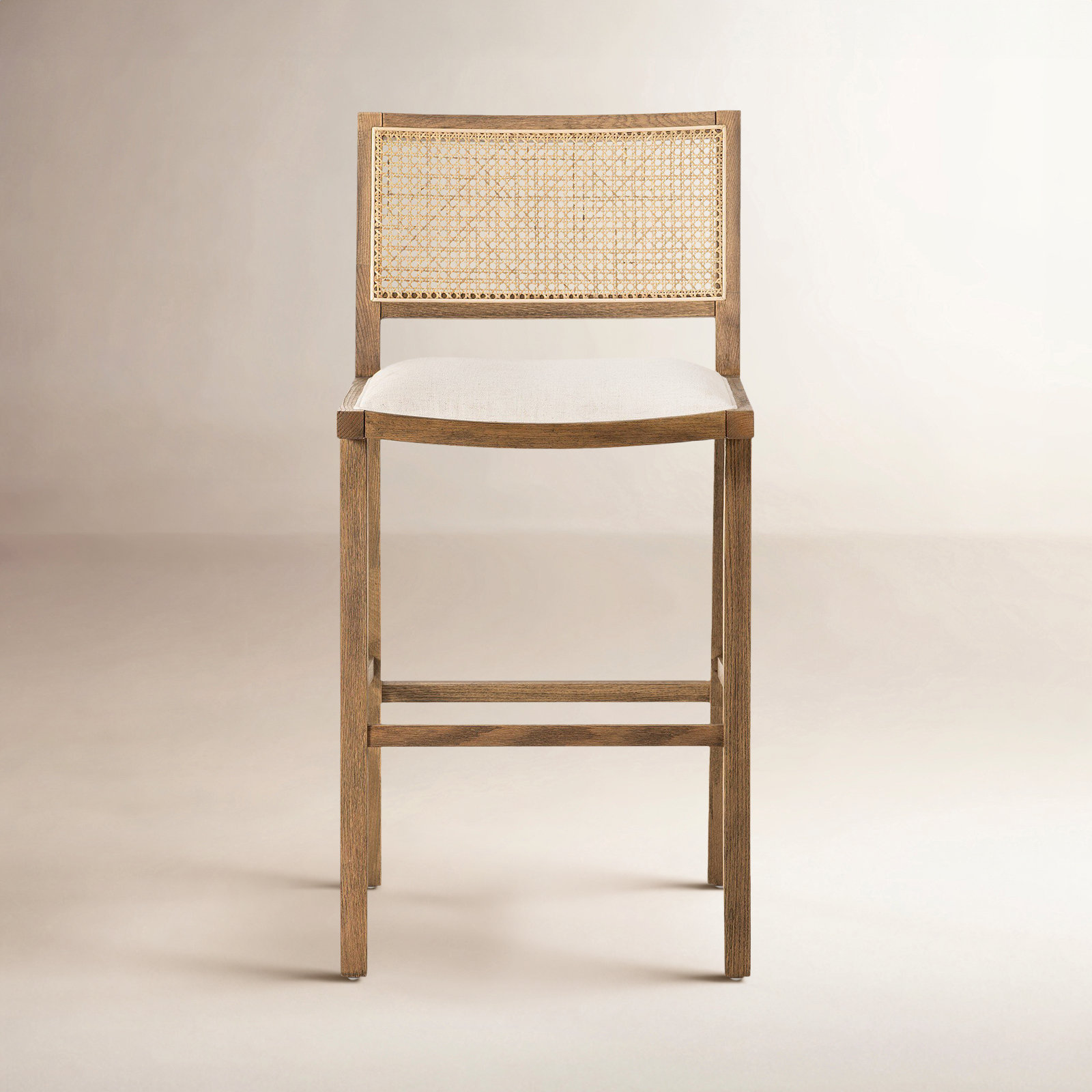 Miraz Bar Stool, Bar Stool (31” Seat Height), White Polyester Blend
