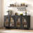 63" Sideboard Buffet Cabinet With Storage,Arched Cabinet with Adjustable Shelves,Credenzas for Living Room,Entryway,Kitchen-1553950457
