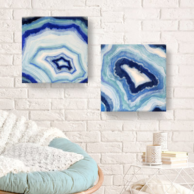 Reproduction d’art sur toile, "Ocean GEODE I/II" par Norman Wyatt Jr.-2 pièces