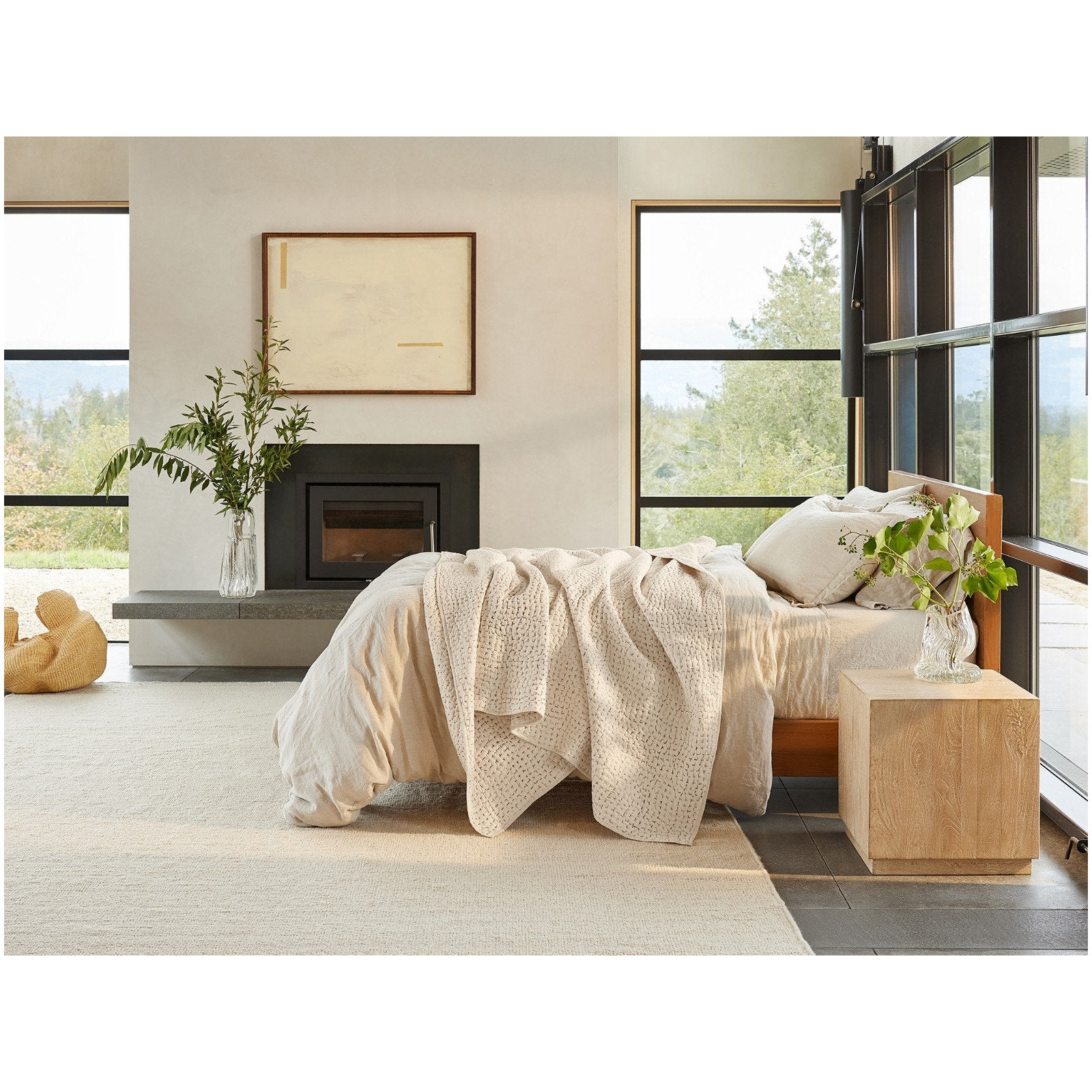 Pebbled Organic Percale Quilt, Undyed, King Quilt