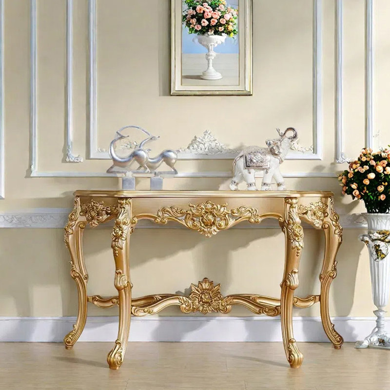 Console American, Or champagne, H 31,5 po x l 39,4 po x P 13,8 po