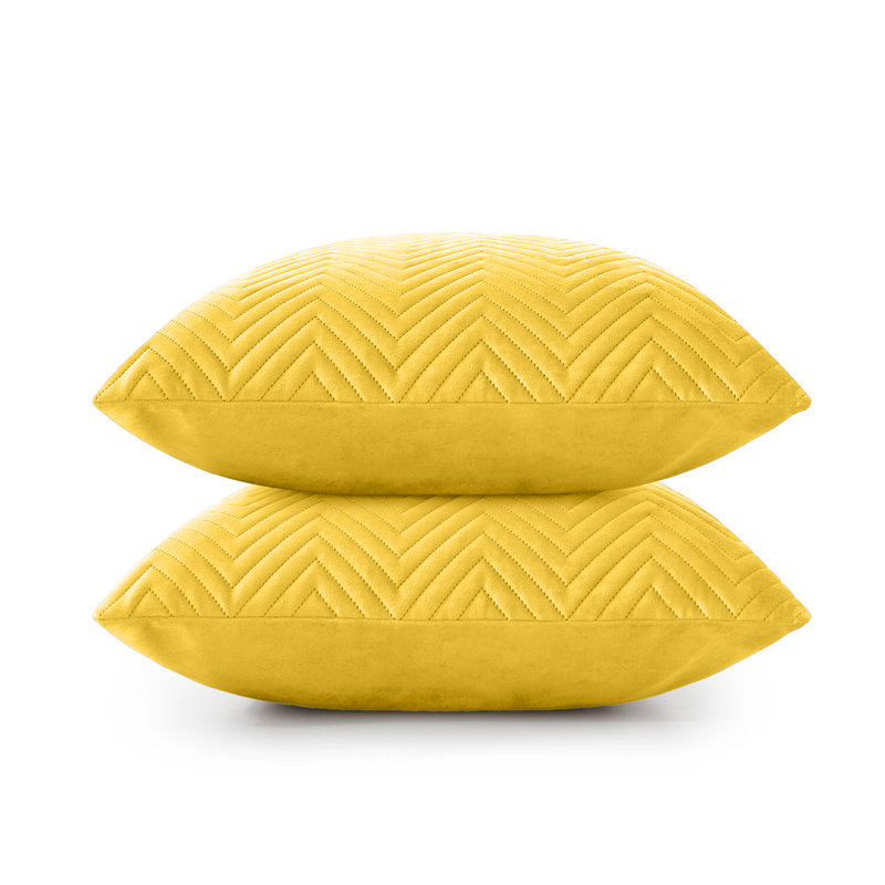 Chevron Square Cushion Pad, Ochre