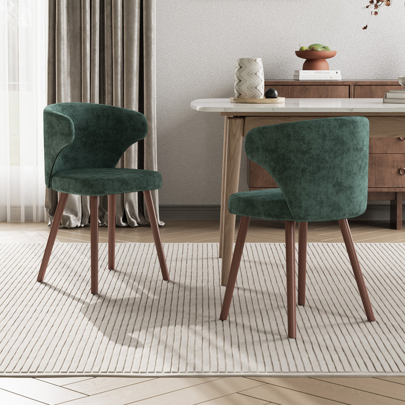 35cm H Upholstered Back Side Chair, Green