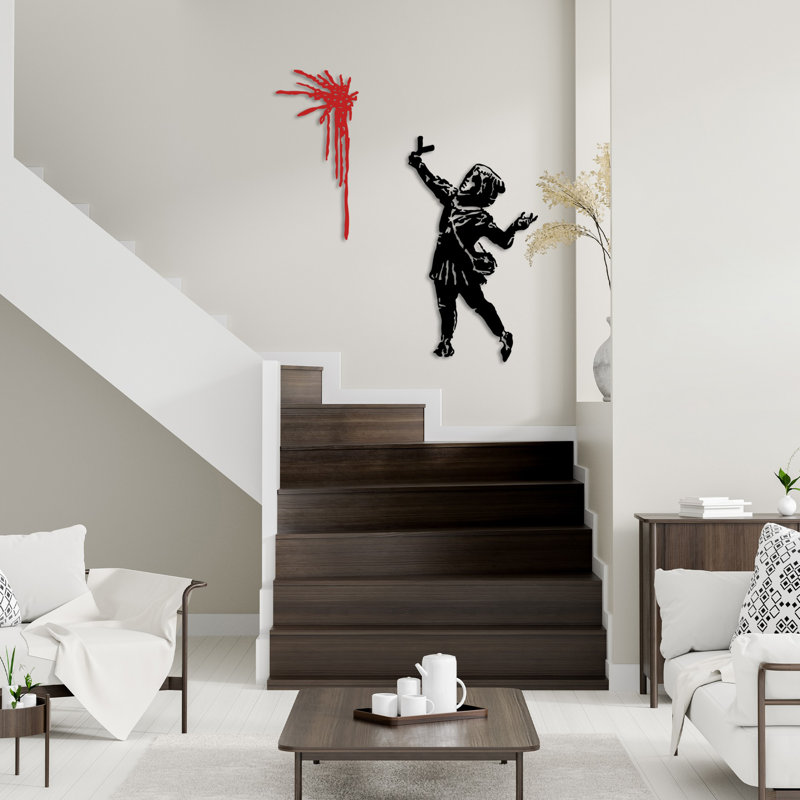 Stylish Decorative Metal Wall Accessory, Black Finish, 18.9 x 24.4 inches | 100% Metal Construction, Thickness: 0.06 inches | Easy Wall Mount Design, Perfect for Home Decor, Living Room & Office Spaces
