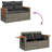  Garden Sofa Grey PE Rattan, Powder-Coated Steel, Solid Acacia Wood