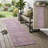 8' Runner Lavender and Ivory Floral Washable Non Skid Indoor Outdoor Runner Rug