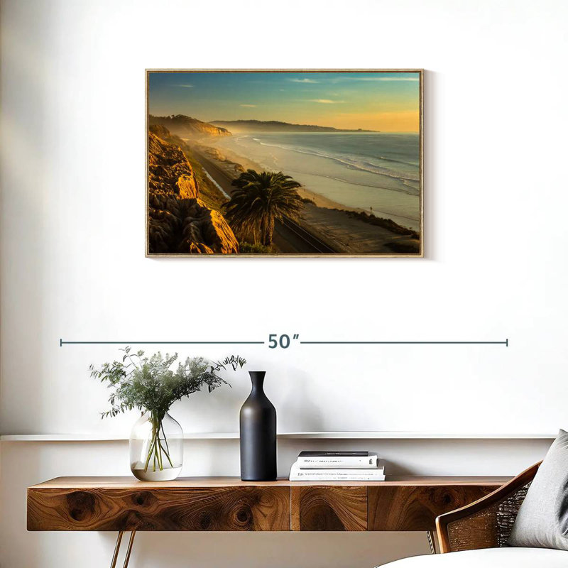 Coucher de soleil Torrey, Cadre flottant en bois naturel, 31 po x 21 po