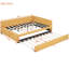 Lit de jour rembourré avec lit gigogne en lin jaune, sans sommier tapissier, structure en bois stable pour un espace de détente gigogne en lin, matériaux robustes, configuration de chambre à coucher pratique-1111584913-1284786446