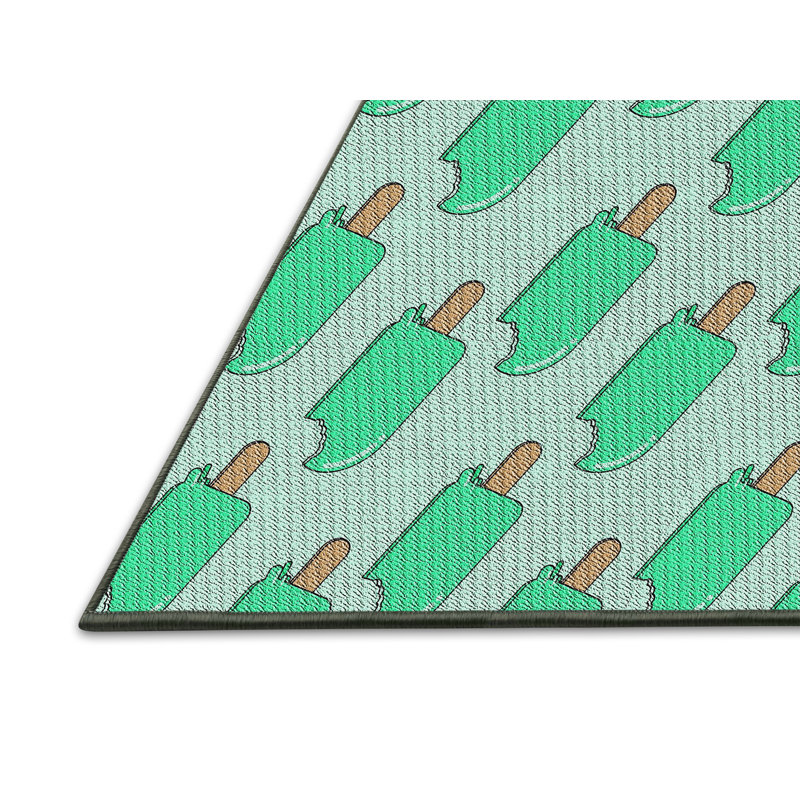 Tapis décoratif vert cyprès du lac, Rectangle 5 pi x 7 pi