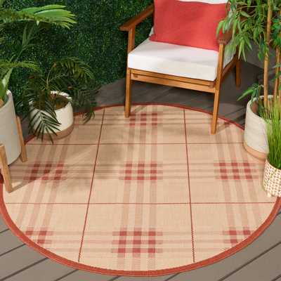 Tapis d'intérieur / extérieur à motif écossais Debriana Performance