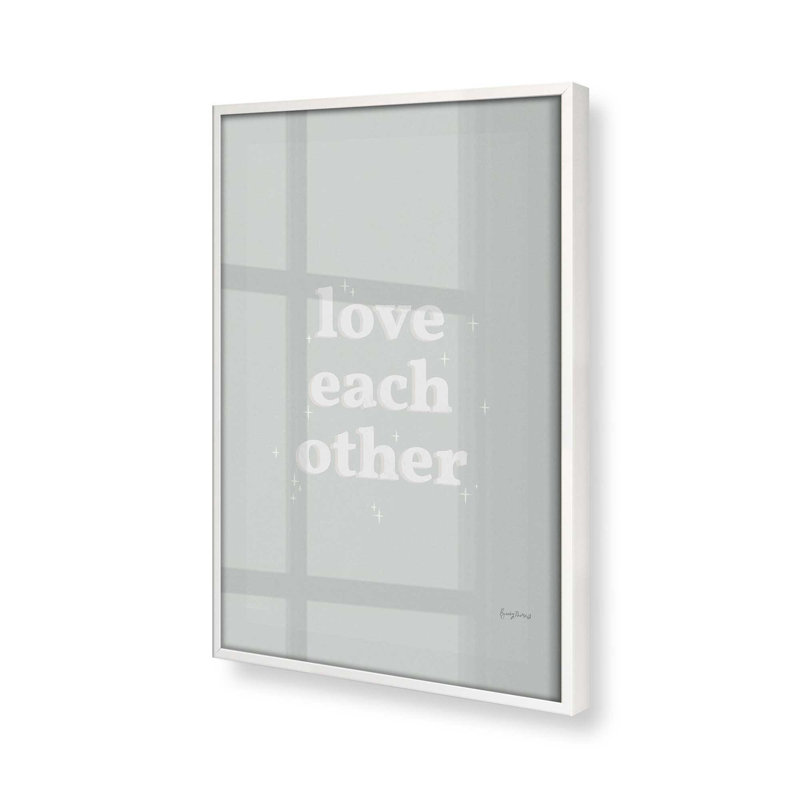 «Love mutuellement», Blanc opaque, H 21 po x l 17 po