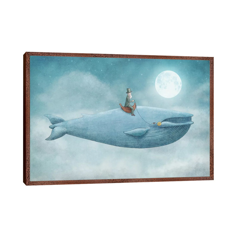 Whale Rider by Eric Fan - Print on Canvas, 66.04 cm H x 45.72 cm W, Brown Floater Framed Canvas