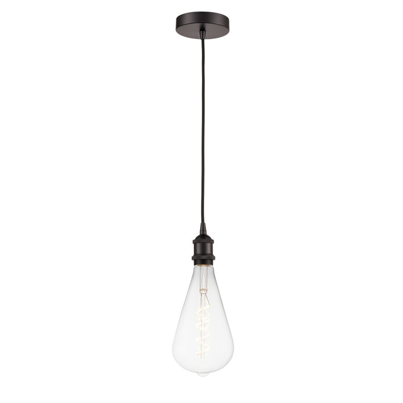 Luminaire suspendu à 1 lumière Waterville, Bronze huilé, H 13,13 po x l 5 po x P 5 po