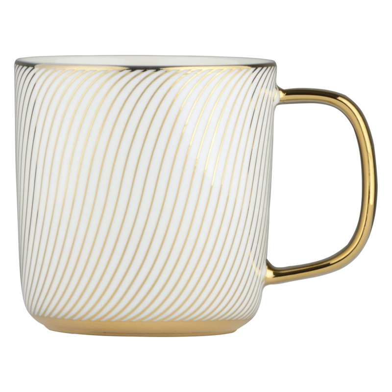 Bernella Porcelain Coffee Mug, Gold