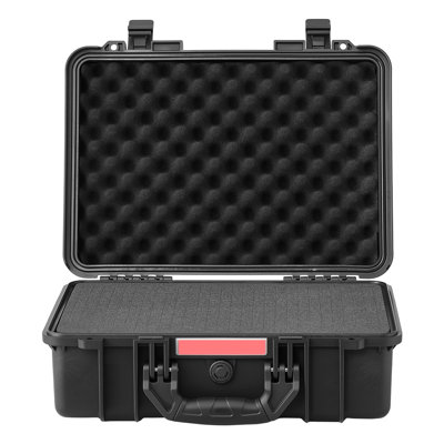 Weatherproof Hard Case 18.5 x 13.98 x 6.89 in, Waterproof Protective Dry Box with Pre-cut Foam, Durable PP Shell, Soft Rubber Handle, IP67 Rated, Black, Ideal for Drones, Cameras, and Equipment