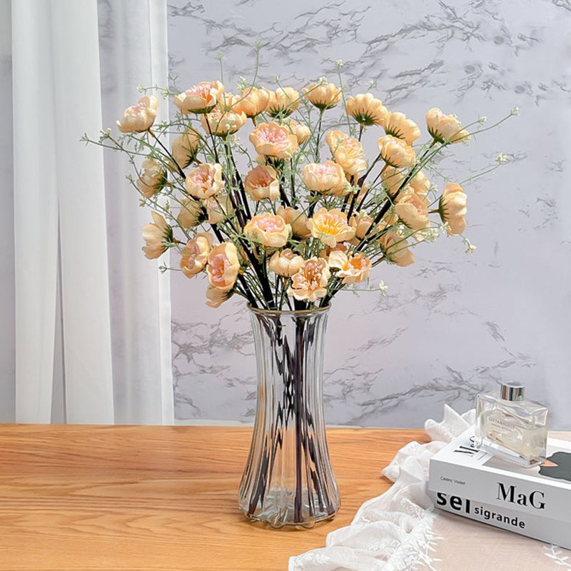 6Pcs Artificial Flower Arrangements, Rhododendron Artificial Flowers, Living Room Dining Table Dry Decorative Flower Bouquets