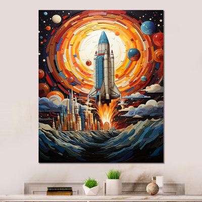 «Moon Space Shuttle Blaze» sur métal
