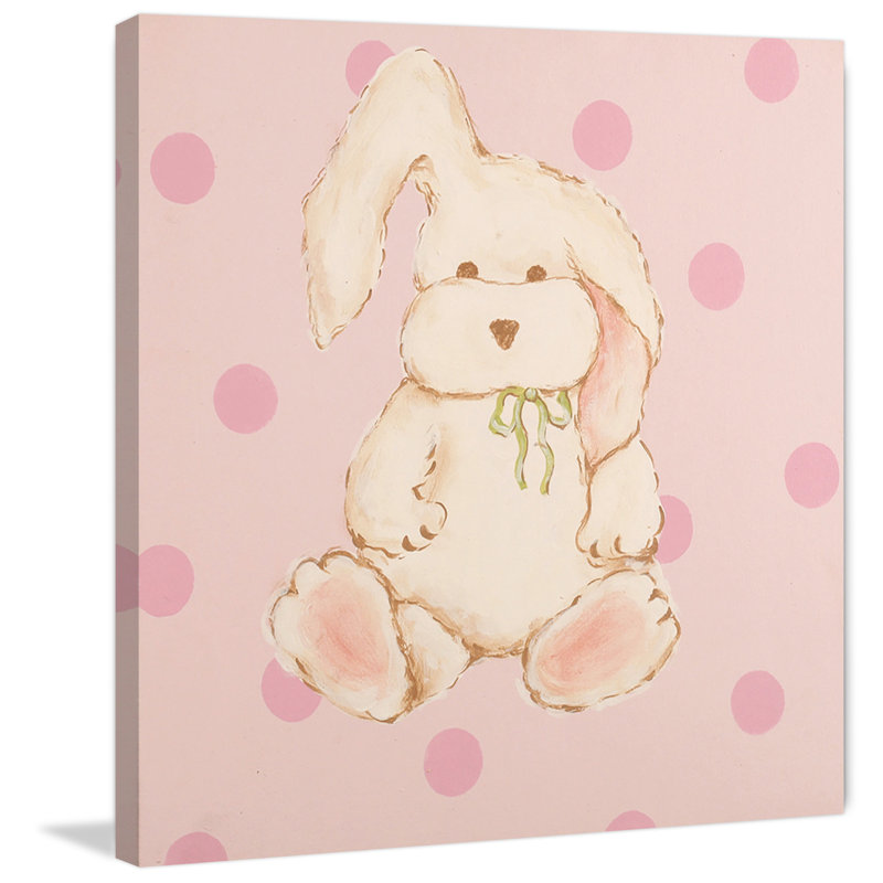 "Snuggly Bunny" by Reesa Qualia Painting Print on Wrapped Canvas, 32" H x 32" W x 1.5" D