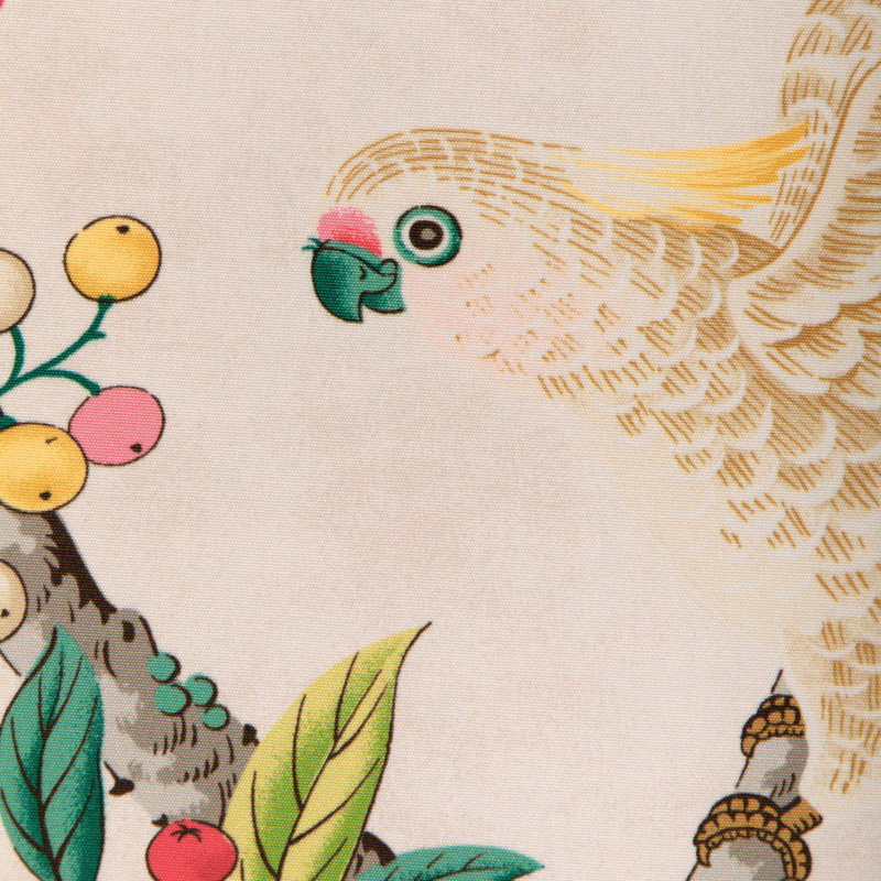 La Menagerie Kanchou Print 100% Cotton Fabric, Beige/Green