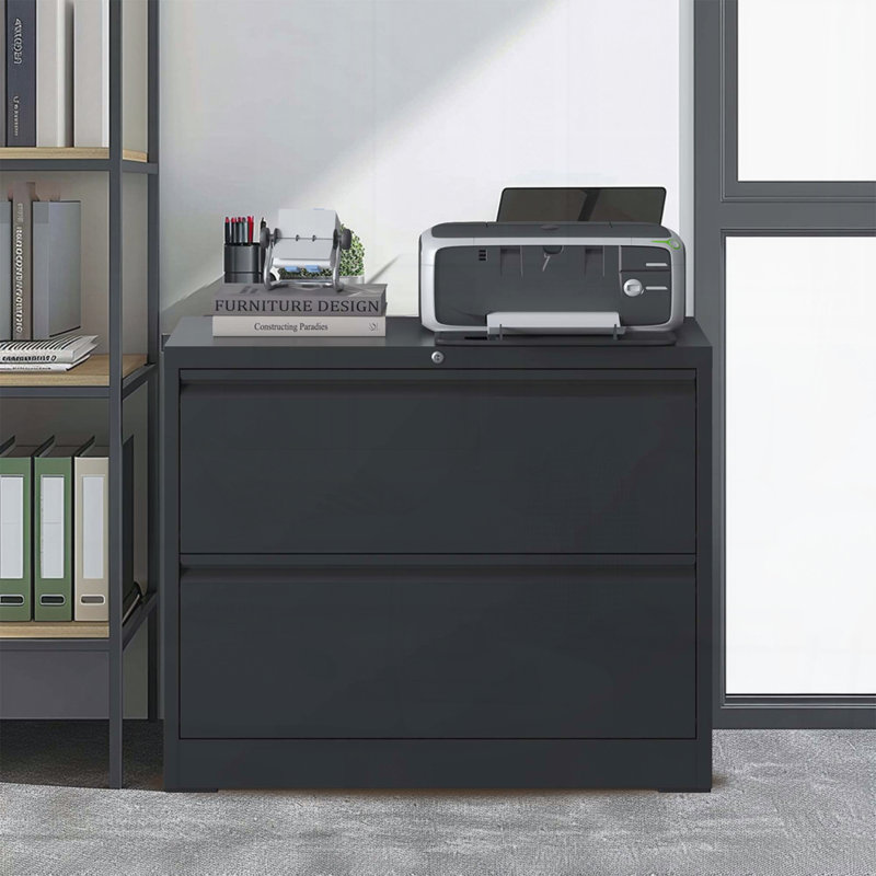 File Cabinet 2 Drawer, Filing Cabinet with Lock, Lockable File Cabinet for Home Office, Locking Metal File Cabinet for Legal/Letter/A4/F4 Size