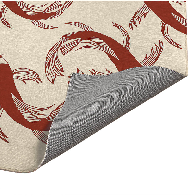 Tapis de cuisine Koi, Rectangle 3' x 5', Brick Clay Animal Print