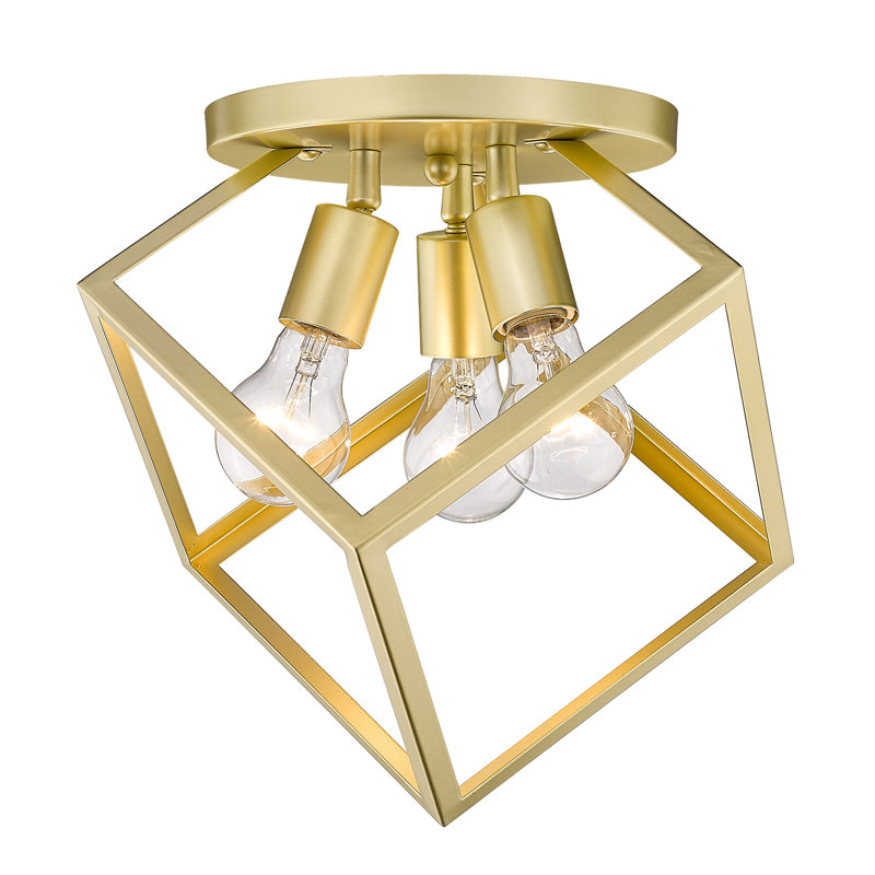 Calliope Steel Semi Flush Mount, Olympic Gold