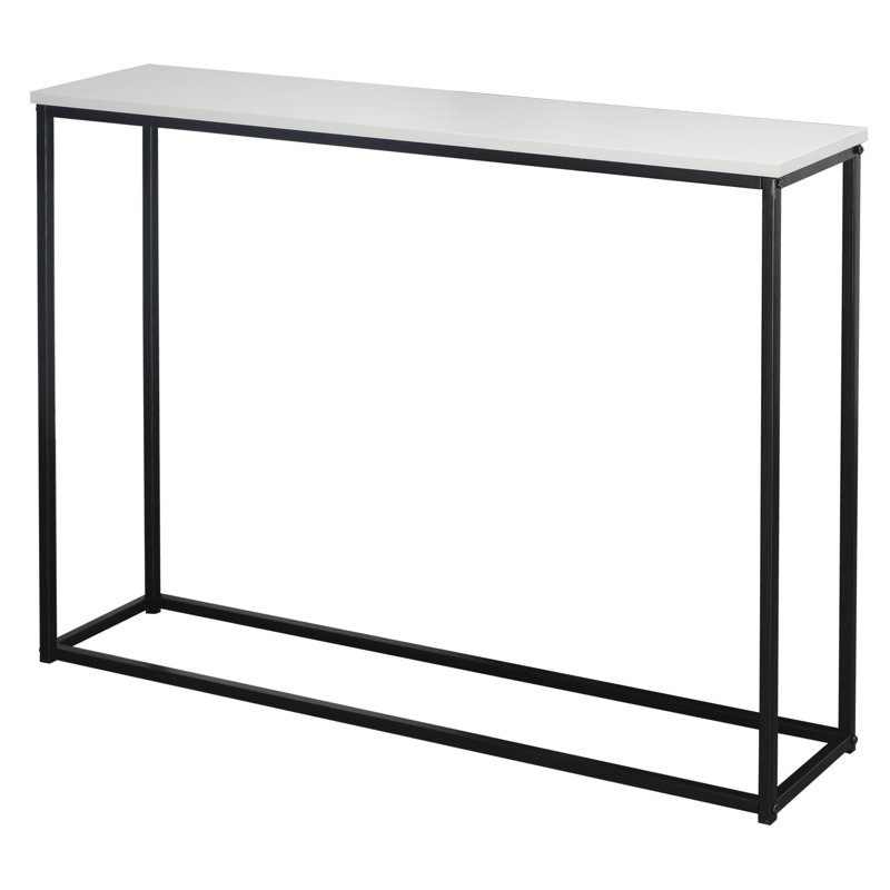 Adjei 100.5cm Console Table, 75.5cm H x 100.5cm W x 24cm D, White, Black