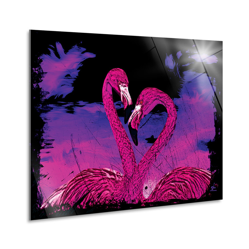 Pink Flamingos by Giallobus - No Frame Print on Plastic / Acrylic, 65cm H x 95cm W