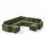Canapé-lit modulaire rembourré avec rangement en fausse fourrure vert-131655618