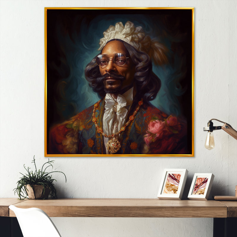 Snoop Illustration I - Célébrités, reproductions encadrées, H 36 po x l 36 po, Cadre flottant doré