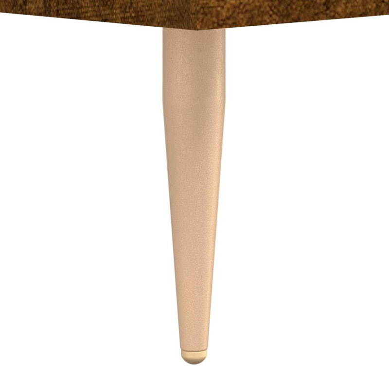 40cm W Iron Bedside Table, Smoked Oak, Individual